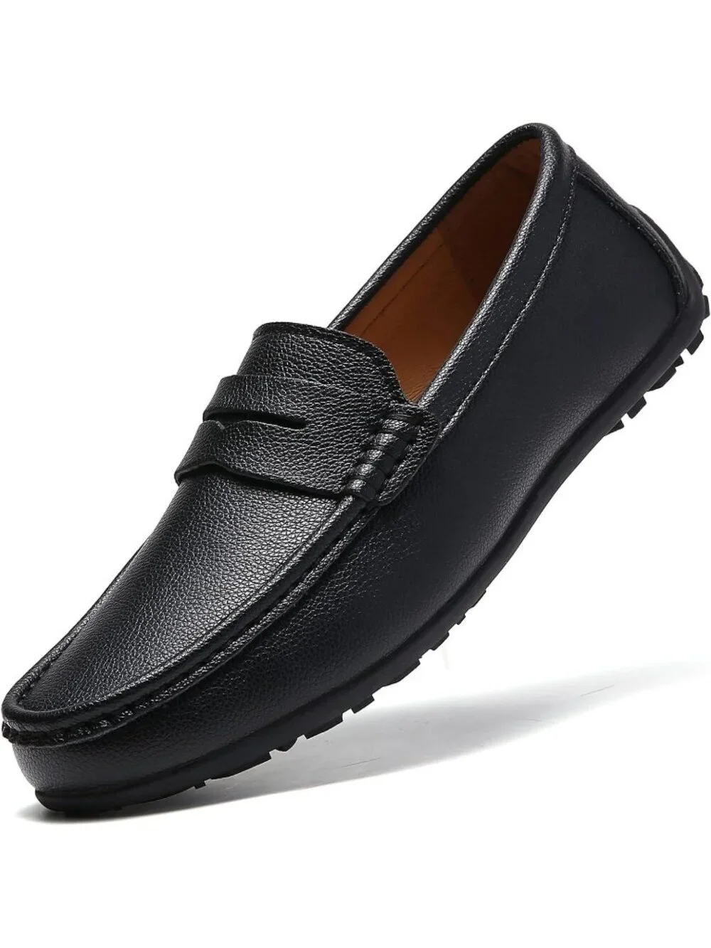 FASHION Men's Black Suede Leather Loafers Penny Slip On Walking Casual Shoes